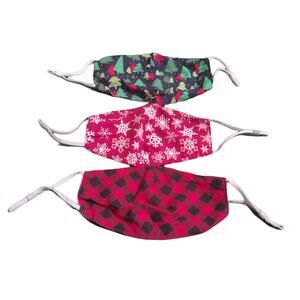 Avon Christmas Adult Reusable Cloth Face Masks With Filter Pocket Lot Of 3
